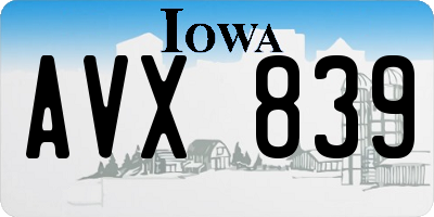 IA license plate AVX839
