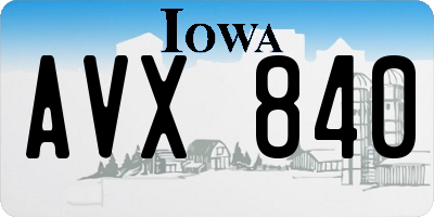 IA license plate AVX840