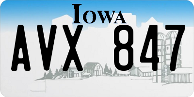 IA license plate AVX847