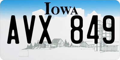 IA license plate AVX849
