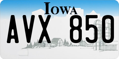 IA license plate AVX850