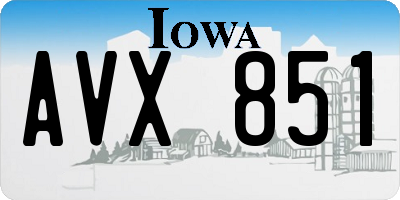 IA license plate AVX851