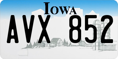 IA license plate AVX852