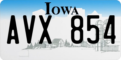 IA license plate AVX854