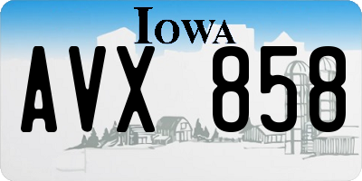 IA license plate AVX858