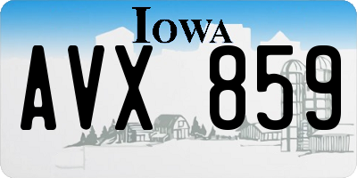 IA license plate AVX859