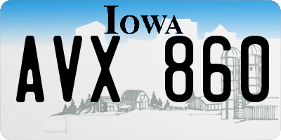 IA license plate AVX860