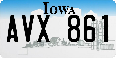 IA license plate AVX861