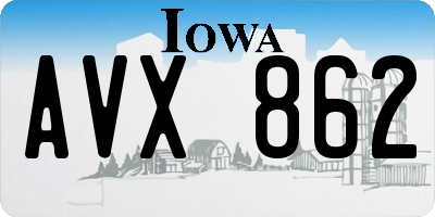 IA license plate AVX862
