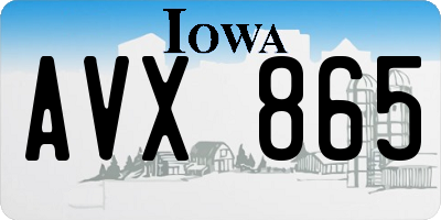 IA license plate AVX865