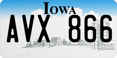 IA license plate AVX866