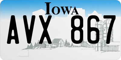 IA license plate AVX867