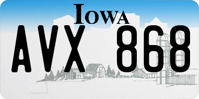 IA license plate AVX868