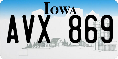 IA license plate AVX869