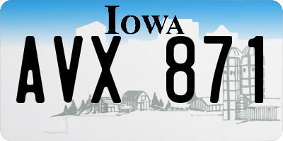 IA license plate AVX871