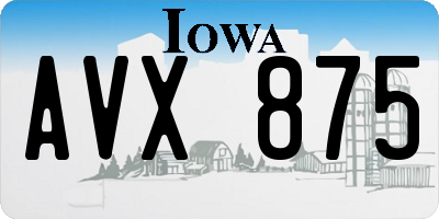 IA license plate AVX875
