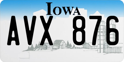 IA license plate AVX876
