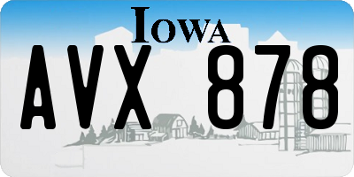 IA license plate AVX878