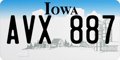 IA license plate AVX887