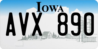 IA license plate AVX890