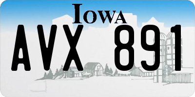 IA license plate AVX891
