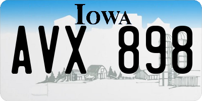 IA license plate AVX898