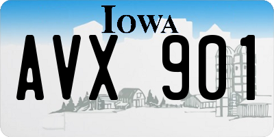 IA license plate AVX901