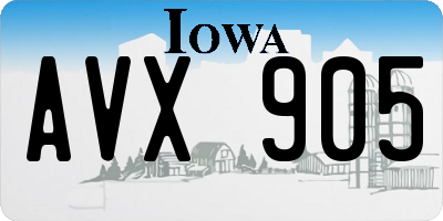 IA license plate AVX905