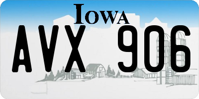 IA license plate AVX906