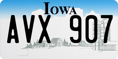 IA license plate AVX907