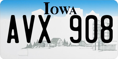IA license plate AVX908