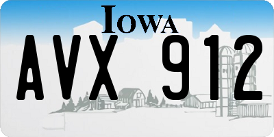 IA license plate AVX912