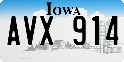 IA license plate AVX914