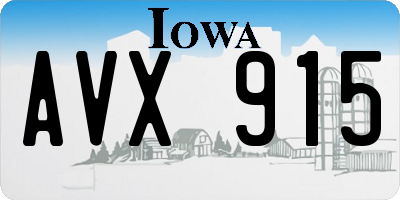 IA license plate AVX915
