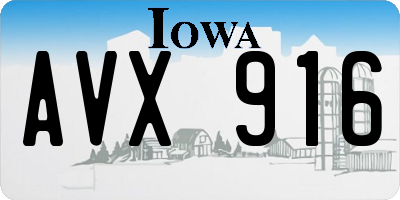 IA license plate AVX916