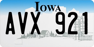 IA license plate AVX921