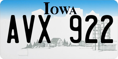 IA license plate AVX922