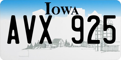 IA license plate AVX925