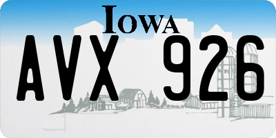 IA license plate AVX926