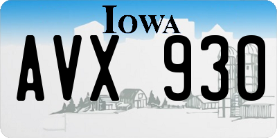 IA license plate AVX930