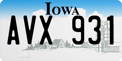 IA license plate AVX931