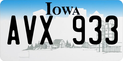 IA license plate AVX933