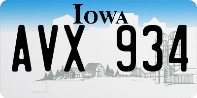 IA license plate AVX934