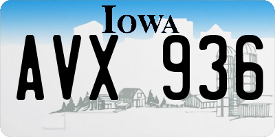 IA license plate AVX936