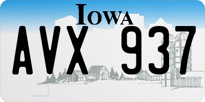 IA license plate AVX937