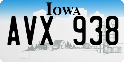 IA license plate AVX938