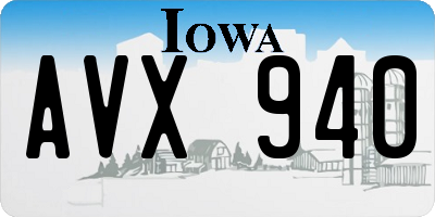 IA license plate AVX940