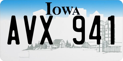 IA license plate AVX941