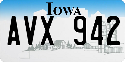 IA license plate AVX942