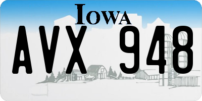IA license plate AVX948